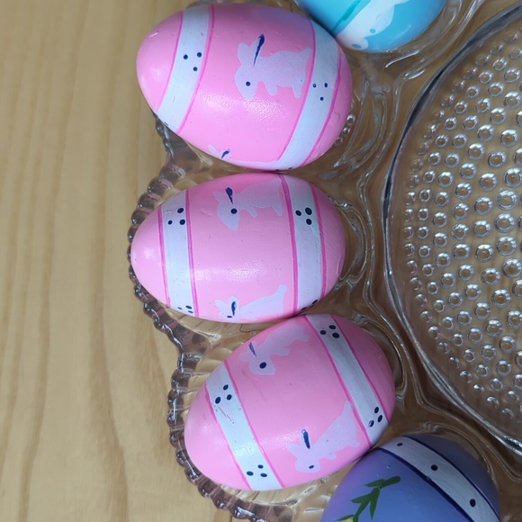 Vintage Lillian Vernon Pastel Hand Painted Wood Easter Eggs| Duck Rabbit - Dozen - Picture 12 of 15